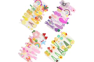 HCLIPTIE Zestaw prezentowy akcesoriów do włosów dla małych dziewczynek - klipsy do włosów, kokardki, spinki,ozdoby do włosów (styl szary-F), 24 szt.