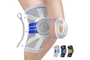 Flexiver Kniebandage für Damen/Männer, Kompression Kniestütze mit Patella Gel Pads und Seitenstabilisatoren für Meniskusriss, Arthritis, Linddert Kniescherzen, ACL, Laufen, Basketball, Sport