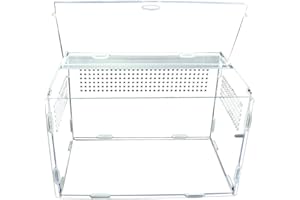 AWAYHALL Habitat de terrarium transparent pour reptiles, boîte d'alimentation en acrylique pleine vue, boîte d'élevage de reptiles avec trous d'air, pour escargot de tortue de grillon de grenouille d'insecte
