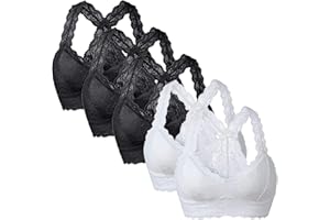 BLINGKO Lot De 5 Soutien Gorge Femme avec Armature Soutien-Gorge de Sport Grande Taille Push Up Bra Lingerie Femme Brassière sans Armature Bra Bandeau pour Yoga Fitness Entraînement