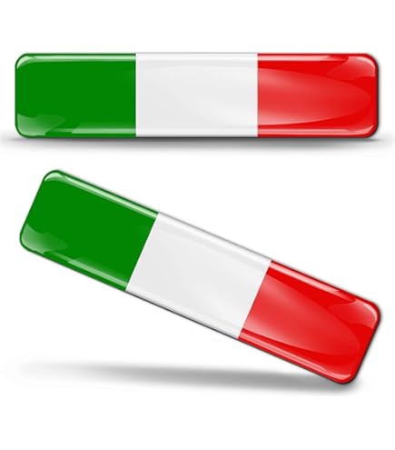 Adesivo Bandiera Italia 3D - 110x28 Mm - Resina Poliuretanica, Anti-UV - Quattroerre