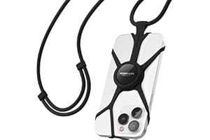 Cadena para teléfono móvil Vonmählen Infinity Plus + Anillo para teléfono móvil - Correa Ajustable para Colgar con Funda de Silicona - Correa para teléfono móvil con Soporte para el Dedo (Blanco)