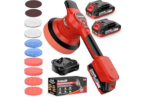 Lucidatrice Auto a Batteria, SundpeyPRO 21V Lucidatrice Rotorbitale Brushless con 2 Batterie e 8 Velocità Variabili e 8000RPM, per la Pulizia Dell'auto, la Lucidatura e la Ceratura
