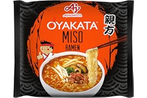 Ajinomoto, Oyakata Noodles Miso Ramen, Noodles Istantanei al Gusto di Miso, Pronti in 3-4 Minuti, Condimento a Base di Miso, Pollo, Maiale e Spezie Asiatiche, Snack o Pranzo Veloce, Confezione da 89 g