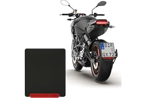 3D CARBON DESIGN 1 x Aluminium Amplifier Number Plate Amplifier for Motorcycle 180 x 200 Black with Rear Reflector Reflector Red with Certification SW+R