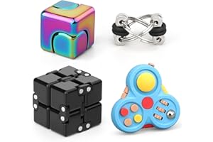 MECHANIKER Fidget-Spinner-Set für Erwachsene, Sensory Pack mit Fidget-Kette, Infinity Cube, Fidget-Spinner-Würfel, Rollen, Fidget-Pad, Schreibtisch-Gadget zum Stressabbau im Büro, Geburtstagsgeschenk