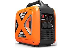AIVOLT Generador Gasolina 1900W Generador Inverter Silencioso con 2 Salidas de CA 230V y 2 USB Tipo-A Generador de Electricidad con 4L Tanque para Camping Exterior
