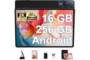 GOODTEL Tablet Android Octa Core da 11 pollici con 16 GB di RAM + 256 GB di ROM (1TB TF) |5G + 2,4G WiFi| 8600 mAh |13MP + 5MP, tablet touch con custodia - Nero