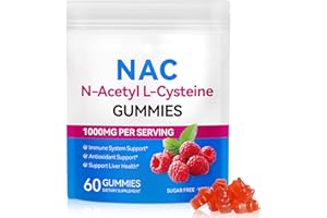 KERYUURYEENG N-Acetyl L-Cysteine Gummies,1000mg NAC Supplement for Immune Support, 60 Vegan Gummies, Sugar-Free