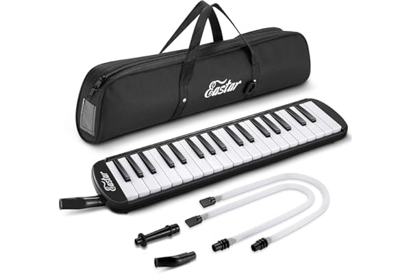 Eastar Melodica Instrument Melodica de Style Piano 37 touches pour enfants et débutants avec embouchures, sac de transport, Noir