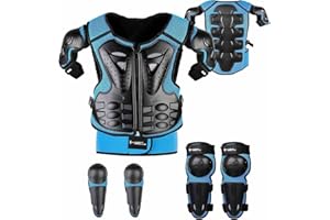 SJAPEX Équipement De Protection De Moto pour Enfant, 5 PièCes GenouillèRe Respirante CréAtive Equipement Moto Cross Enfant pour Tout-Terrain, Cyclisme, Ski, Patinage 1,One Size