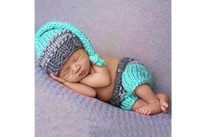 MATISSA Costume en tricot au crochet pour nouveau-né fille ou garçon - Accessoire de photographie - Chapeaux et tenues