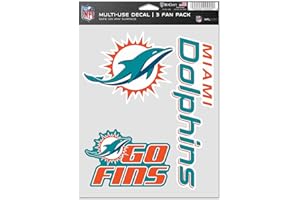 WINCRAFT NFL Miami Dolphins Decal Multi Use Fan 3 Pack, colori della squadra, taglia unica