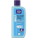 Clean &amp; Clear Deep Cleansing Lotion for Sensitive Skin (1 x 200 ml), Clean and Clear Facial Cleanser with Salicylic Acid to D
