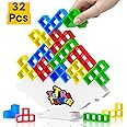 Toybot 32 Pcs Tetra Tower Game Balance Stacking Attack Block Game, Tetris Swing Terra Tower, Family Board Games for Kids & Adults, Team Building Parties Travel Toy
