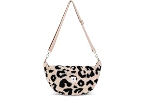 Grünes Glück Premium Teddy Moonbag large– Crossbody oder am Kinderwagen - mit Innen-& Außentasche & verstellbarem Gurt– ideal als Crossbody-Bag, Halbmondtasche, Kinderwagen-Organizer, Buggy-Tasche.