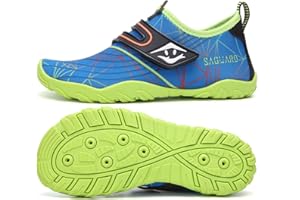 SAGUARO Chaussures Aquatiques Enfant Chaussure d'eau Garçon Fille Chaussures de Plage Respirant Chaussures Piscine Chaussures Mer pour Surf Plongée Nautiques Baignade,GR 24-36 EU