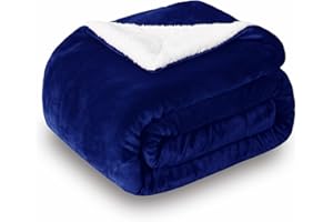 SOCHOW Sherpa Fleece Throw Blanket, Double-Sided Super Soft Luxurious Plush Blanket 127cm×150cm, Royal Blue