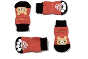 HARFKOKO Pet Heroic Indoor Anti-Rutsch Socken für Hunde und Katzen - 6 Größen von S bis 3XL für kleine-riesige Tiere - Pfotenschutz und Traktion Dank Silikon-Gel