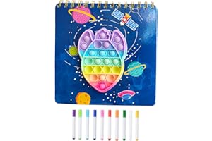 WEIGAV Learning Doodle Board pour enfants, écrire Blackboard, livre de croquis portable avec 12 crayons colorés, livre d'exercices réutilisables pour peinture, 14 pages (1)