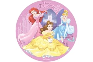 Dekora - Decoration Gateau Anniversaire Feuille Azyme Princesses Disney - 20 cm Diametre