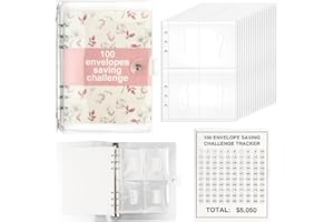 VAIAV 100 Envelope Saving Challenge, A5 Money Binder, Budget Planner, Agenda Risparmio, Challenge Del Risparmio, 5050 Euro Agenda del Risparmio