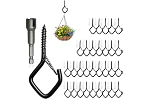 WINDFROMORT Ganci a Vite M5 - Occhielli a Vite 30 Pezzi - Gancio Soffitto - Gancio Lampadario - Ganci con Filettatura per Parete, Soffitto, Piante, Decorazioni, Lampade, Carillon, Casette per Uccelli (Nero)