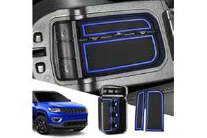 ‎SXCY SXCY Kompatibel mit Jeep Compass Armlehnen Aufbewahrungsbox Organizer, Mittelkonsole Handschuhfach Organizer Aufbewahrungsbox Mit Rutschfestermatte Compass Zubehör 2017-2020 (Blau)