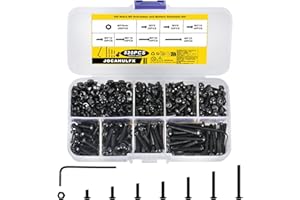 JOCAHULFX 520 Stück M3 Schrauben Set, Linsenkopf Innensechskant Schrauben Muttern Set, schwarz Innensechskantschrauben mit Muttern, Gewindeschrauben Set, Linsenkopfschrauben Maschinenschrauben Set