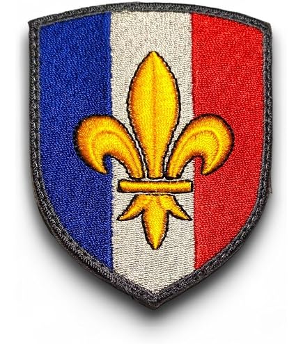 Patch Brodé Sacré Cœur - Espoir Et Salut De La France - 8x6,4 Cm, Qualité Militaire, Dos Scratch Et Support à Coudre