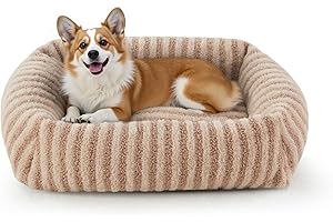 Pawk Panier Chien Lavable Dehoussable, Hautes Parois Latérales Imperméable Panier pour Chien, 64 x 54 x 18 cm