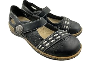 STEPTOES Ladies Faux Leather Mary Jane Low Wedge Comfort Walking Summer Shoes Size UK 3-9