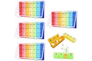 LDBKLGHJ Portapillole settimanale a scomparti - Scatola per pillole mensile XL - Organizer settimanale per pillole - Scatola giornaliera da 4 volte per pillole - Contenitore per pillole da 7 giorni r