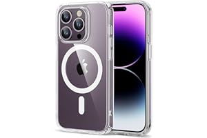 ESR Funda para iPhone 14 Pro, Compatible MagSafe, Protección Grado Militar a Prueba Golpes, Funda Magnética para iPhone 14 Pro, Funda Híbrida Classic (HaloLock), Transparente