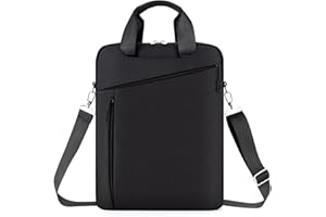 MicaYoung Laptop Tablet Chromebook Sleeve Carrying Case Shoulder Bag for 14 inch MacBook Pro M5 M4 M3 M2 M1(2024-2021)/13.6 inch MacBook air M4 M3 M2, Black