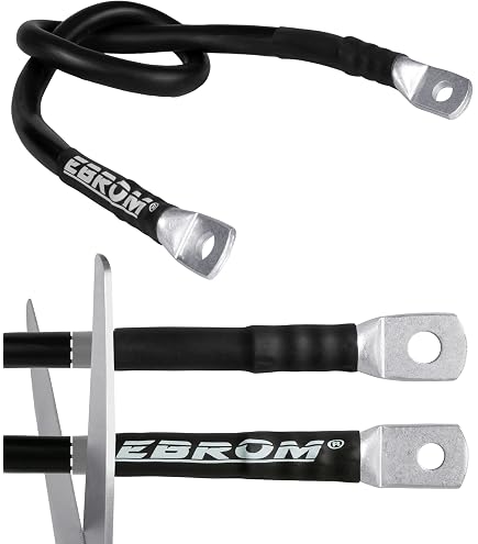 EBROM Batteriekabel 35 Mm² – Mit Schnellverschluss, Kabelschuh M6/M8/M10/M12, OFC-Kupfer, Längen 30 Cm Bis 5 M