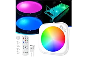 DeeprBlu 2025 Amélioration Éclairage Piscine Sans Fil avec Télécommande, Lumière Piscine Hors Sol Submersible Rechargeables, Lampe Piscine Magnétique avec Ventouse, Éclairages Baignoire Sous Marin