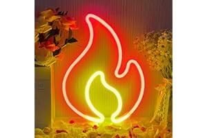 YUEYYNS Flamme Enseigne Au Néon LED Néon Forme Flamme Enseigne USB/à Piles Lumière de Nuit Néon LED Colorées Lampe Néon Murale Décoration pour Maison Bar Fête Noël