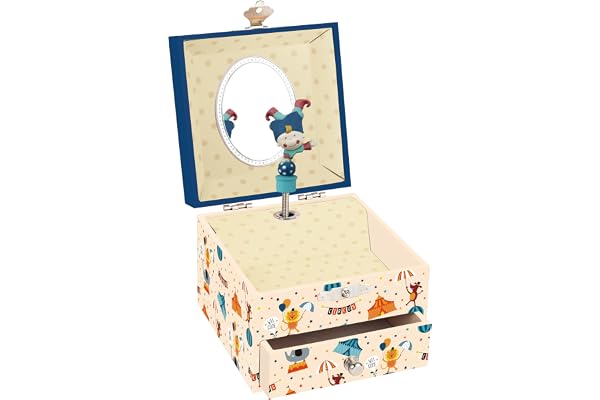 TROUSSELIER - Cirque - Boîte à Trésors & Bijoux Musicale - Cadeau Bapteme Naissance Enfant - Boite a Musique Let It Be des Beatles - Colori Ivoire