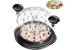 iHomara Chicken Shredder, 9.6 in Chicken Shredder Tool Twister with Ergonomic Handle, Non-Slip, Effort Saving, with Transparent Lid Food Shredder, BPA Free, Dishwasher Safe