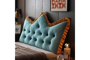 HOOWARM Bett Kopfteil Kissen Weiches Komfortables Rückenkissen Bett 90/120/150/180/200cm Lesen Kissen Kopfteil Entfernbar Gepolstert Bett Rückenlehne Waschbar Betten Sofa Rückenpolster(A,90x55cm/35x21in)