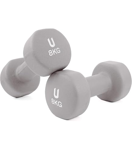 2x 8 Kg Hanteln – Hexagonal, Gummiert, Für Fitness & Gym