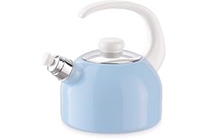 Riess, 0543-116, czajnik z gwizdkiem Plus 2 l, klasyczny PASTELL NIEBIESKI, pojemność 2 litry, średnica 18 cm, emaliowany, indukcyjny