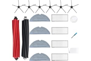 Loveco Kit Pièces d'rechange Compatible pour Roborock S8 S8 Pro Ultra S8 Plus Aspirateur,4 filtres,6 brosses latérales, 4 Chiffons de vadrouille,1 brosses principales,1 Outil de Nettoyage