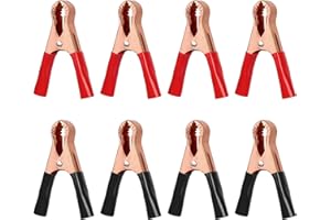 Bohoray 8 Pezzi 50A Cip a Coccodrillo, Morsetti Coccodrillo per Cavi Batteria Auto Professionali, Pinze per Cavi Batteria Auto, Coccodrillo Morsetti Batteria per Cavi, Auto, Moto, Cami