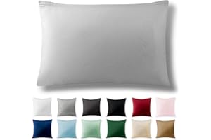 ‎ALREYA Alreya Renforcé Kissenbezug 40 x 60 cm - 100% Baumwolle mit YKK Reißverschluss, Superweicher Kopfkissenbezug 40x60, Kissenhülle, Grau, nur Kissenbezug