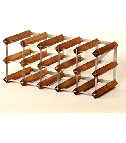 Classic 15 Bottle Pine Wood And Galvanised Metal Wine Rack Self Assembly - View #2