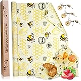 JOYBOY Involucri di Cera d'api,Involucri di Cera d'Api Riutilizzabili, 100 * 33 Foglia Lavabile in Cotone Biologico, Zero Rif