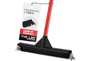 TYROLER BRIGHT TOOLS Tyroler Balai Caoutchouc | Tête De 40 cm Balai Bross Poils Animaux | Manche Anti-Rouille en 4 Parties de 140 cm pour Balais Coiffeur Caoutchouc Professionnel | Balais Nettoyer Sol