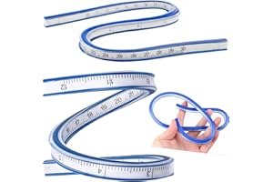 LWTSRP 2 Pezzi Deformabile Righello, Righello Curva Flessibile, Plastica Righello Flessibile, Curvilinee per Disegno Tecnico, per Disegno Pittura Grafica Abito Strumento di Misura